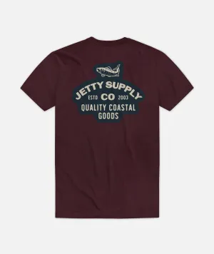 Breathable Wearable Modern Design Derby Tee - Maroon