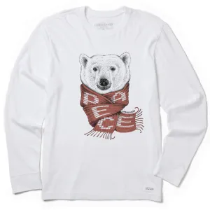 Simple yet stylish Men's Polar Bear Peace Long Sleeve Crusher Tee