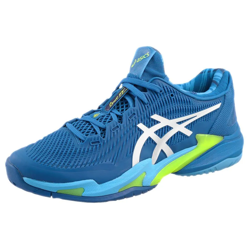 Comfort Padding Asics Men's Court FF 3 Novak - Tuna Blue/White
