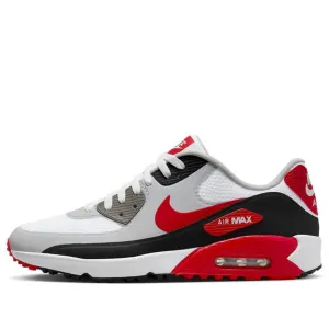 Sun Guard Stride Bold Nike Air Max 90 Golf Shoes - White/Black/Red