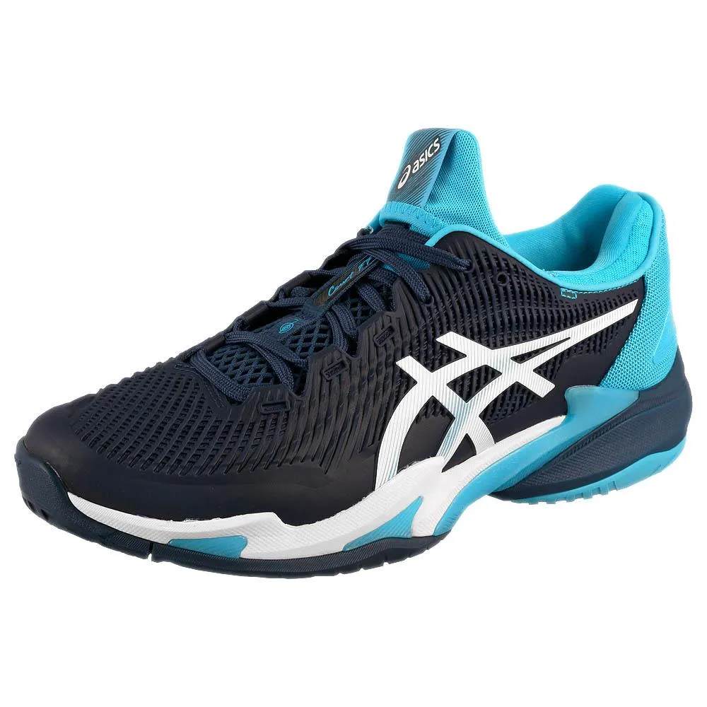 Asics Men's Court FF 3 Novak - Blue Expanse/White Breathable Material Ergonomic Shape