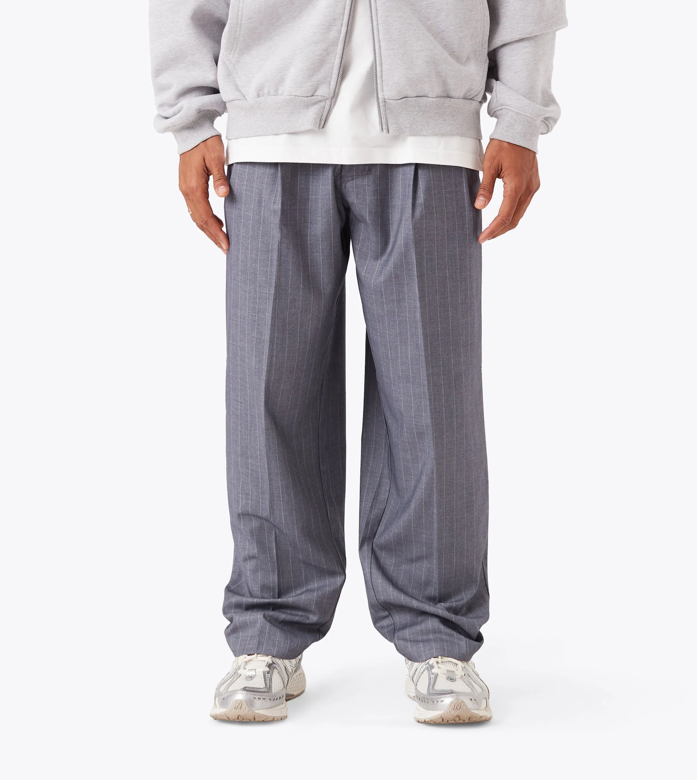 Comfort-First Pinstripe Flow Pant Grey
