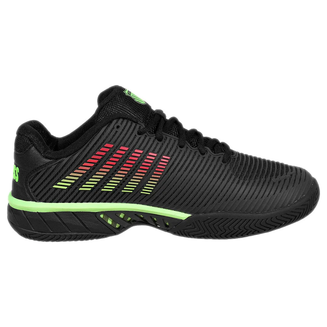 K-Swiss Men's Hypercourt Express 2 - 2E Width - Black/Soft Neon Green Cushioned Insole High Traction