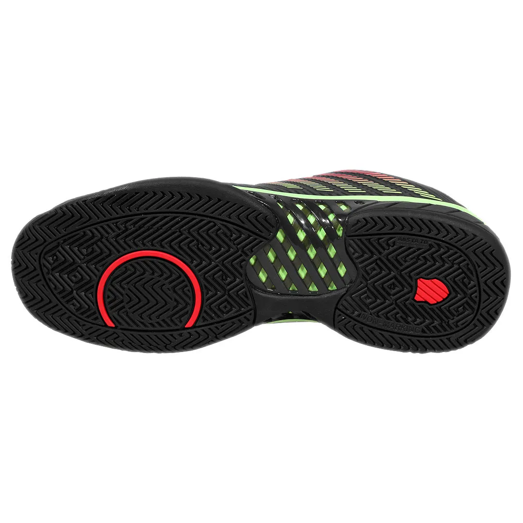 Anti   Slip Feature Durable Material K-Swiss Men's Hypercourt Express 2 - 2E Width - Black/Soft Neon Green