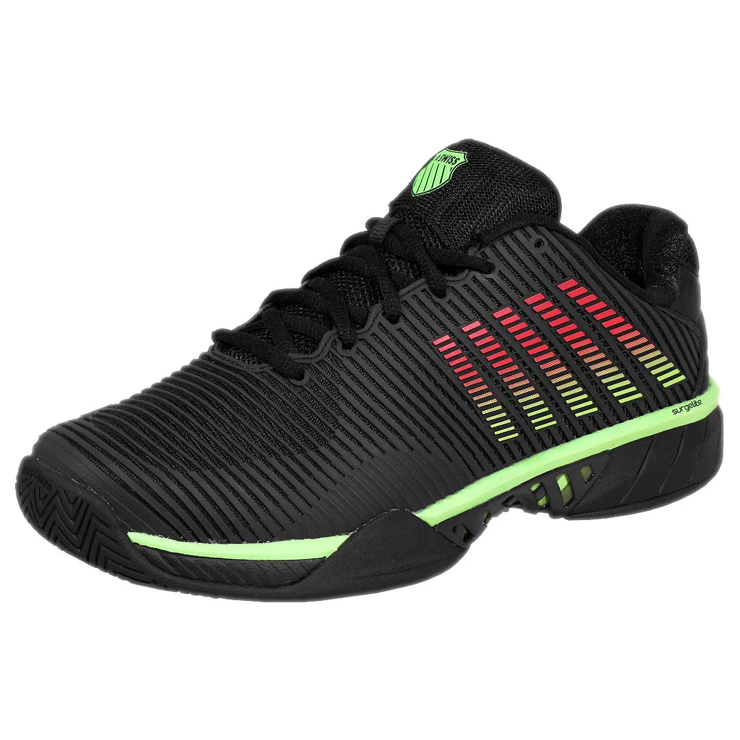 K-Swiss Men's Hypercourt Express 2 - 2E Width - Black/Soft Neon Green Durable Material Zip   Up Style