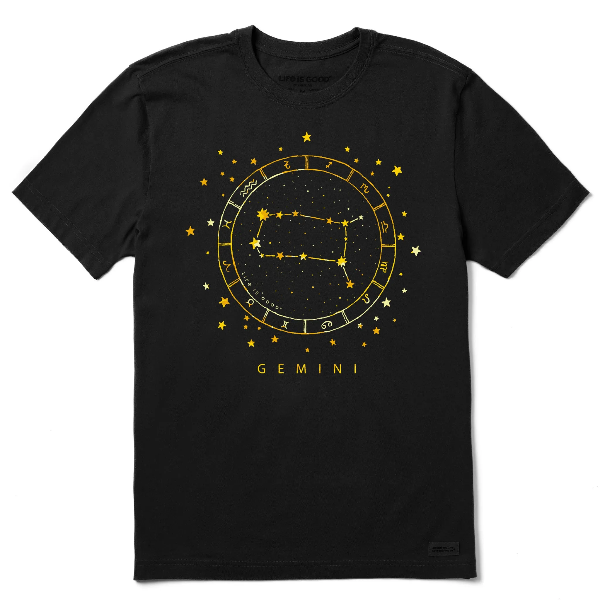 NeutralTonesCollection Men's Zodiac Constellation Gemini Short Sleeve Crusher Tee