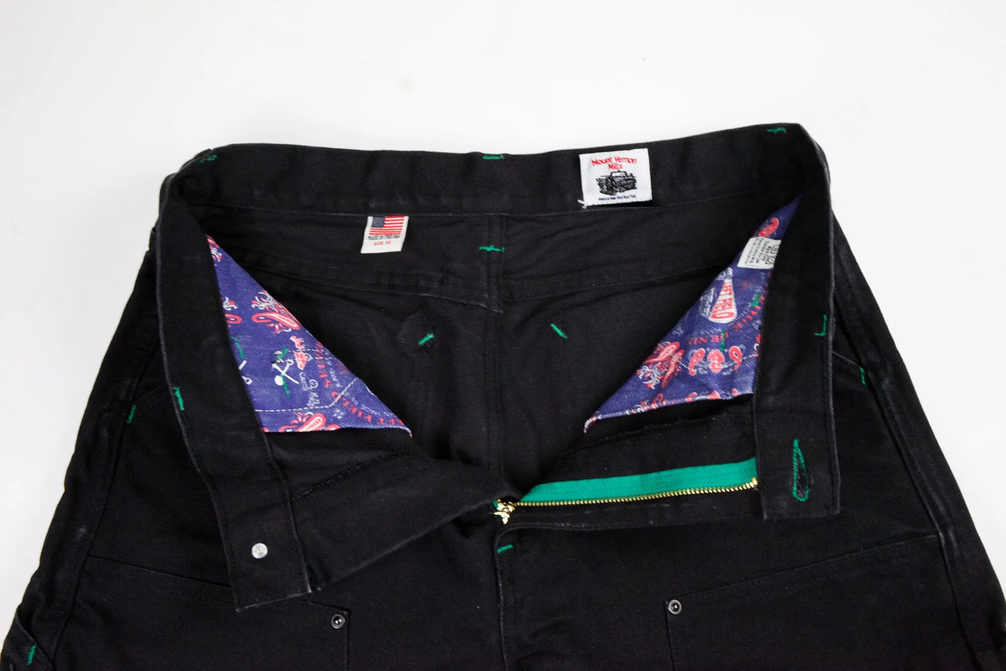 Easy Care Fabric Finish Black Mt Vernon Duck Double Knee Work Uniform  Chino