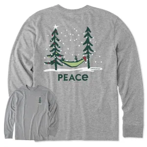 Men's Holiday Hammock Long Sleeve Crusher Tee Contrast Inner Binding ZeroDistressFinish