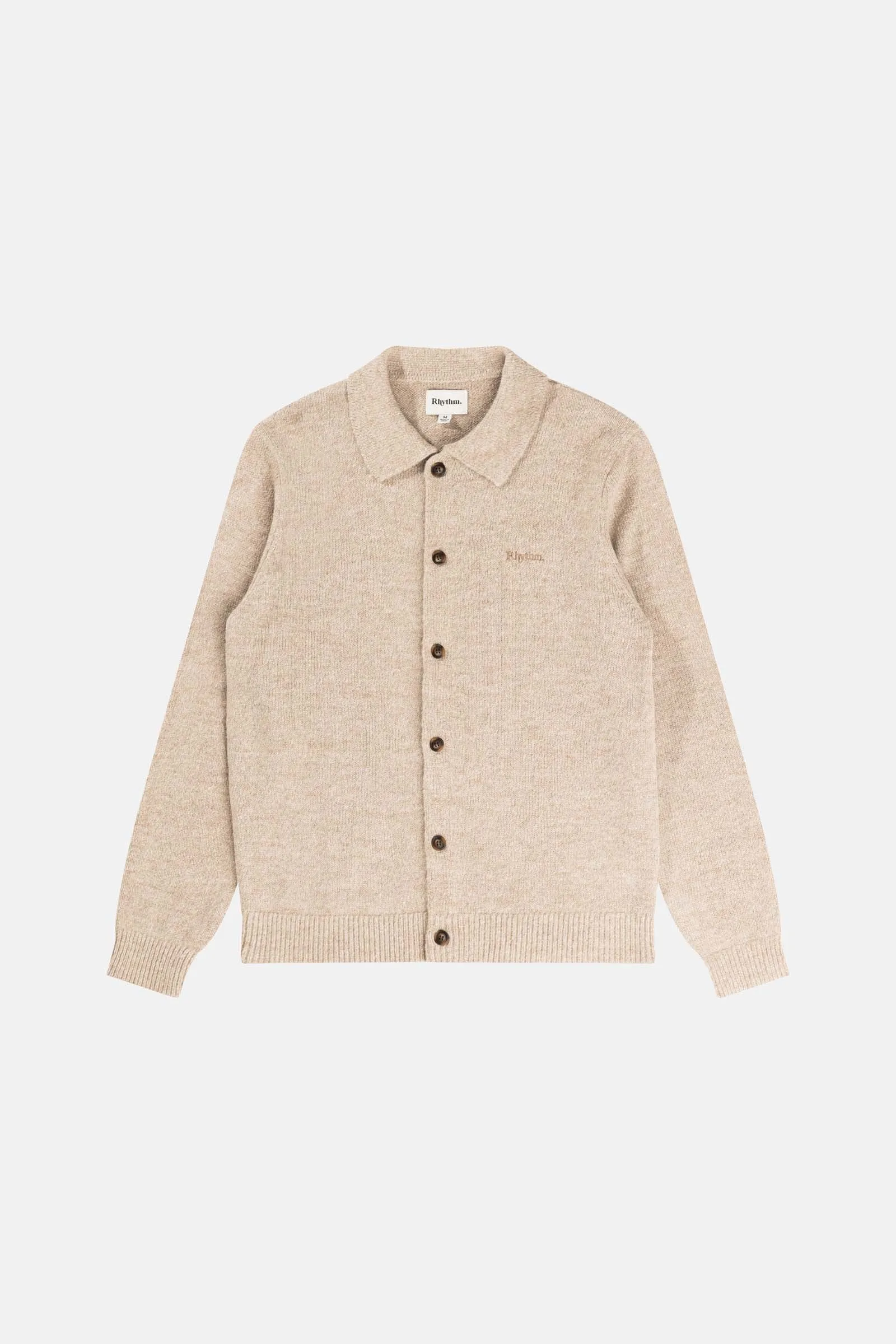 Seam Free Relax time Mohair Button Up Knit Natural