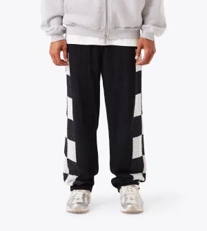 Checker Lounge Pant Black Tagless Design Non Binding Waist