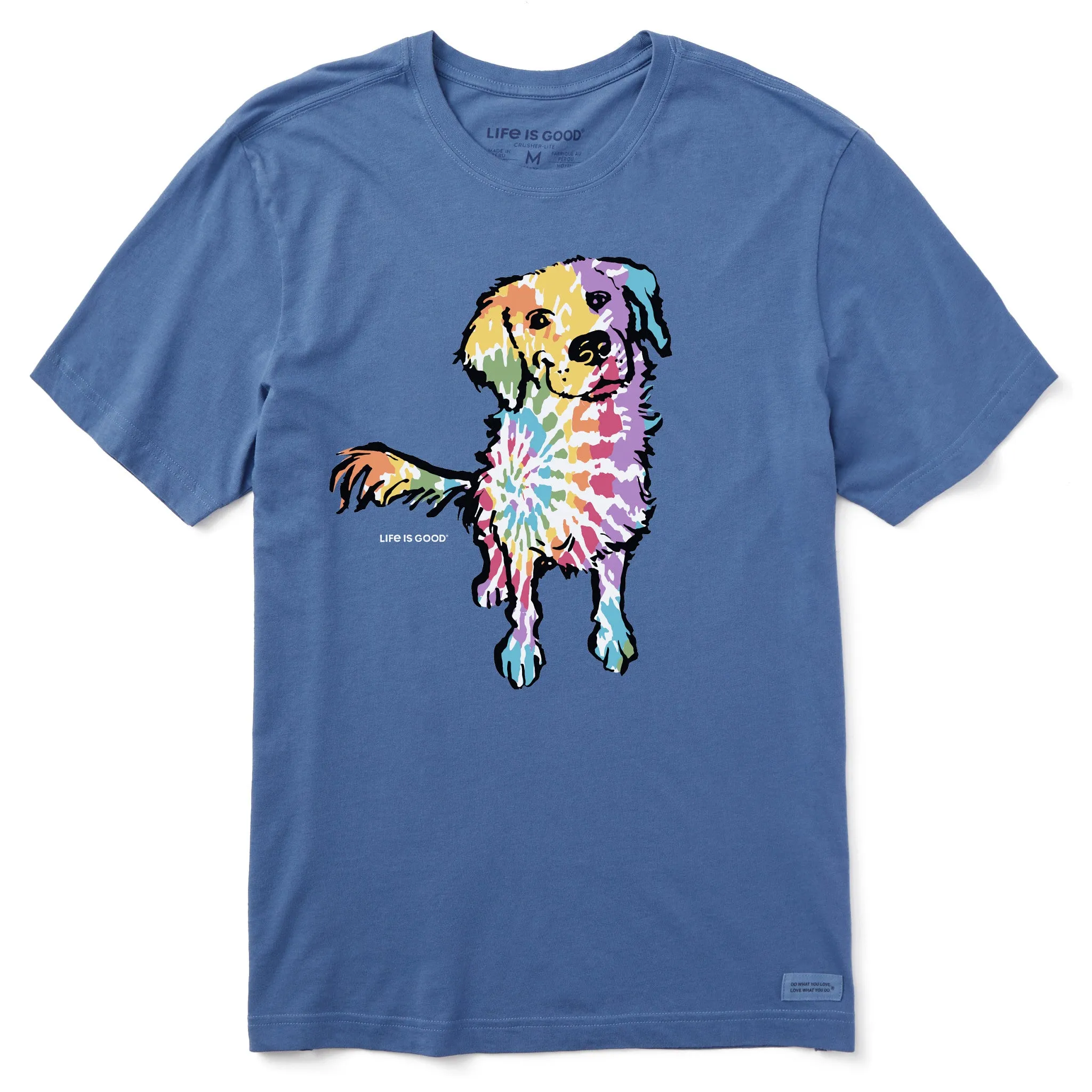 Curved Hem ZeroDistressFinish Men's Tie Dye Retriever Short Sleeve Crusher Tee