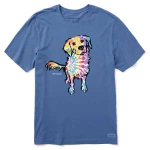 Spring Wear No-Shrink Fabric Men's Tie Dye Retriever Short Sleeve Crusher Tee