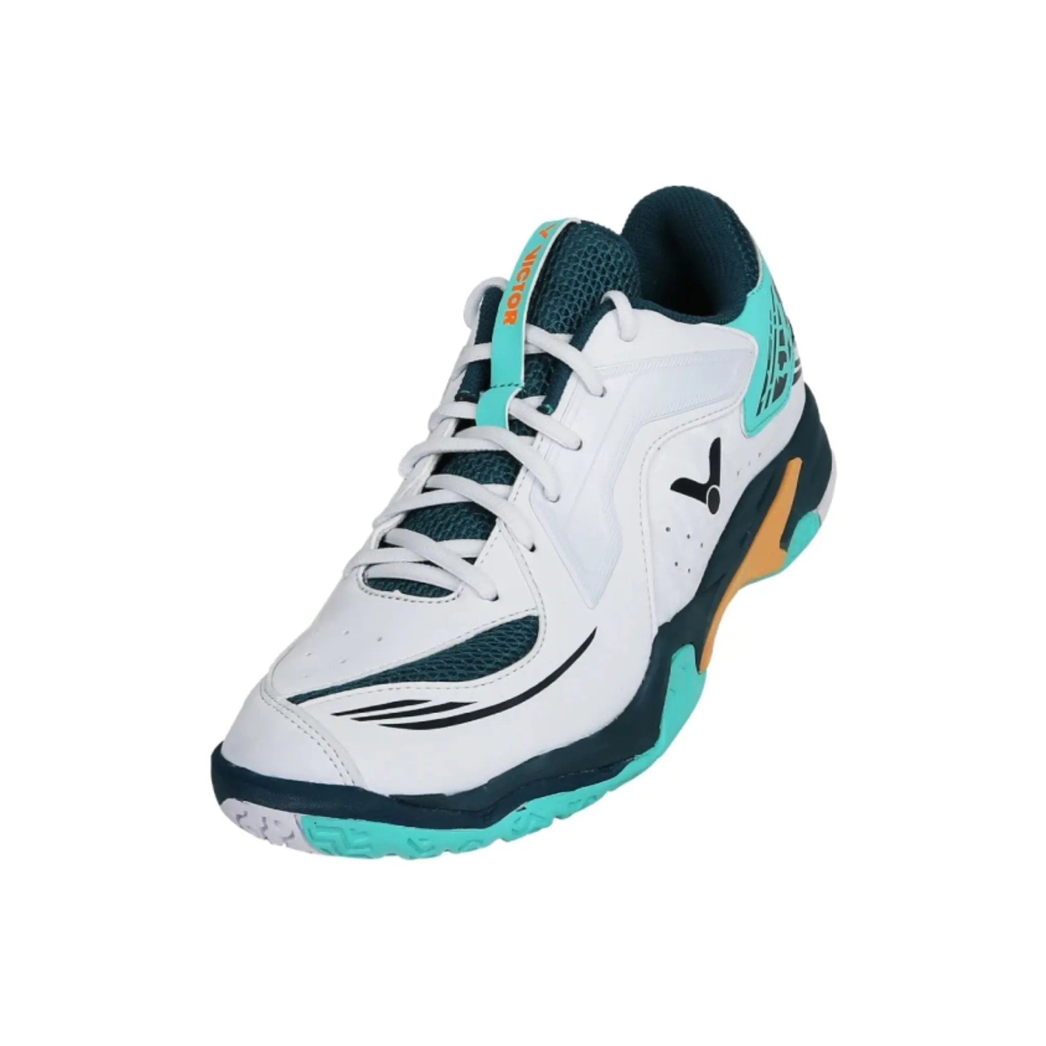 Ventilation Panels Victor A530W AM Unisex Wide Court Shoes [White/Pale Turquoise]