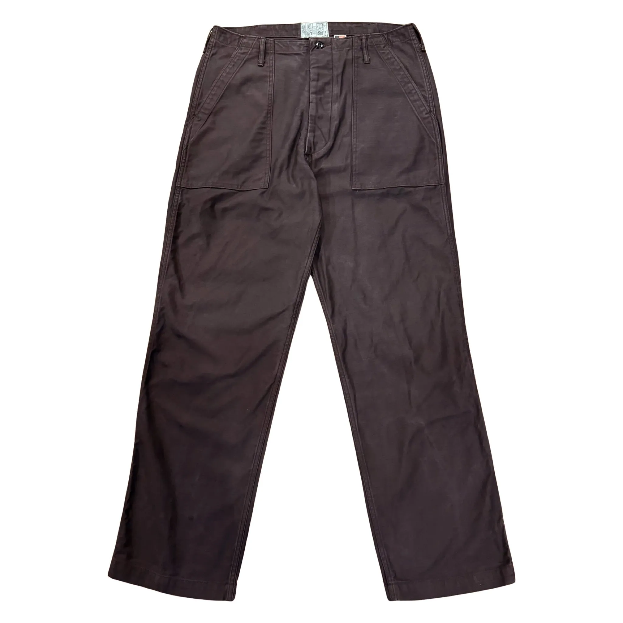 107 60's era GI chinos in 12 oz faded slate Baker Back Cotton Satin. All Time Use Travel Ready Fit
