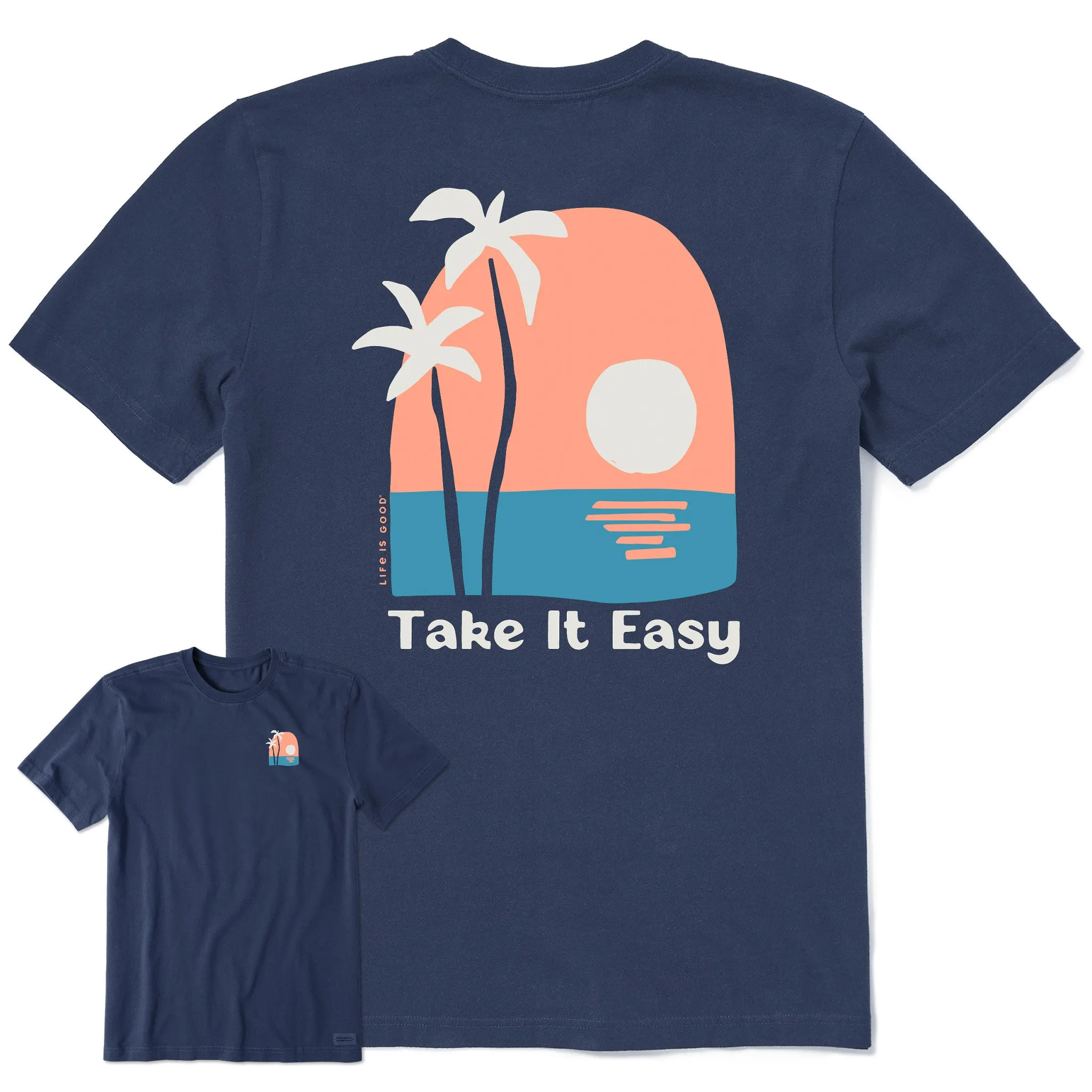 simple design Men's Take it Easy Palms Short Sleeve Tee