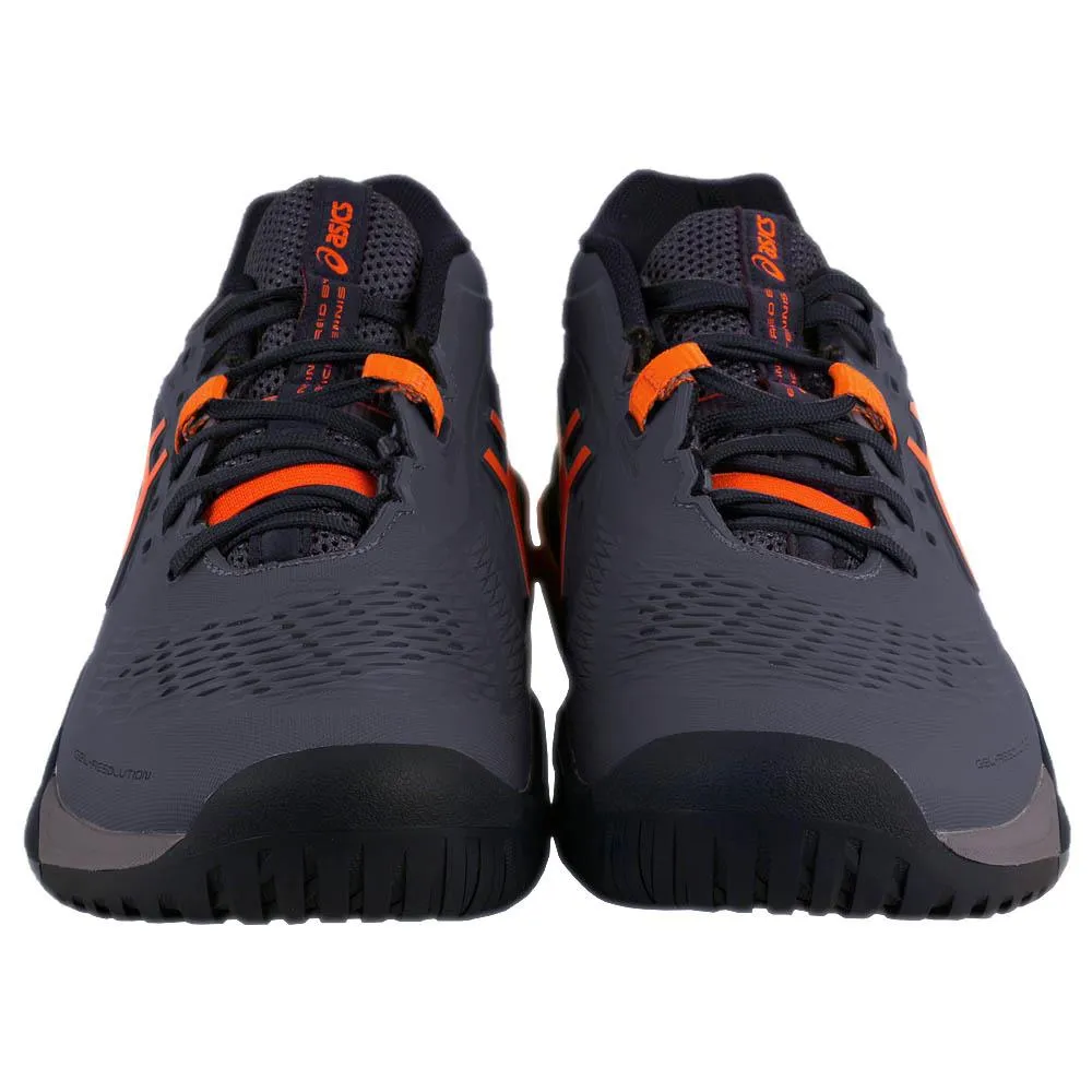 Wide toe box Flexible Design Asics Men's Gel-Resolution X - Greyish Purple/Nova Orange
