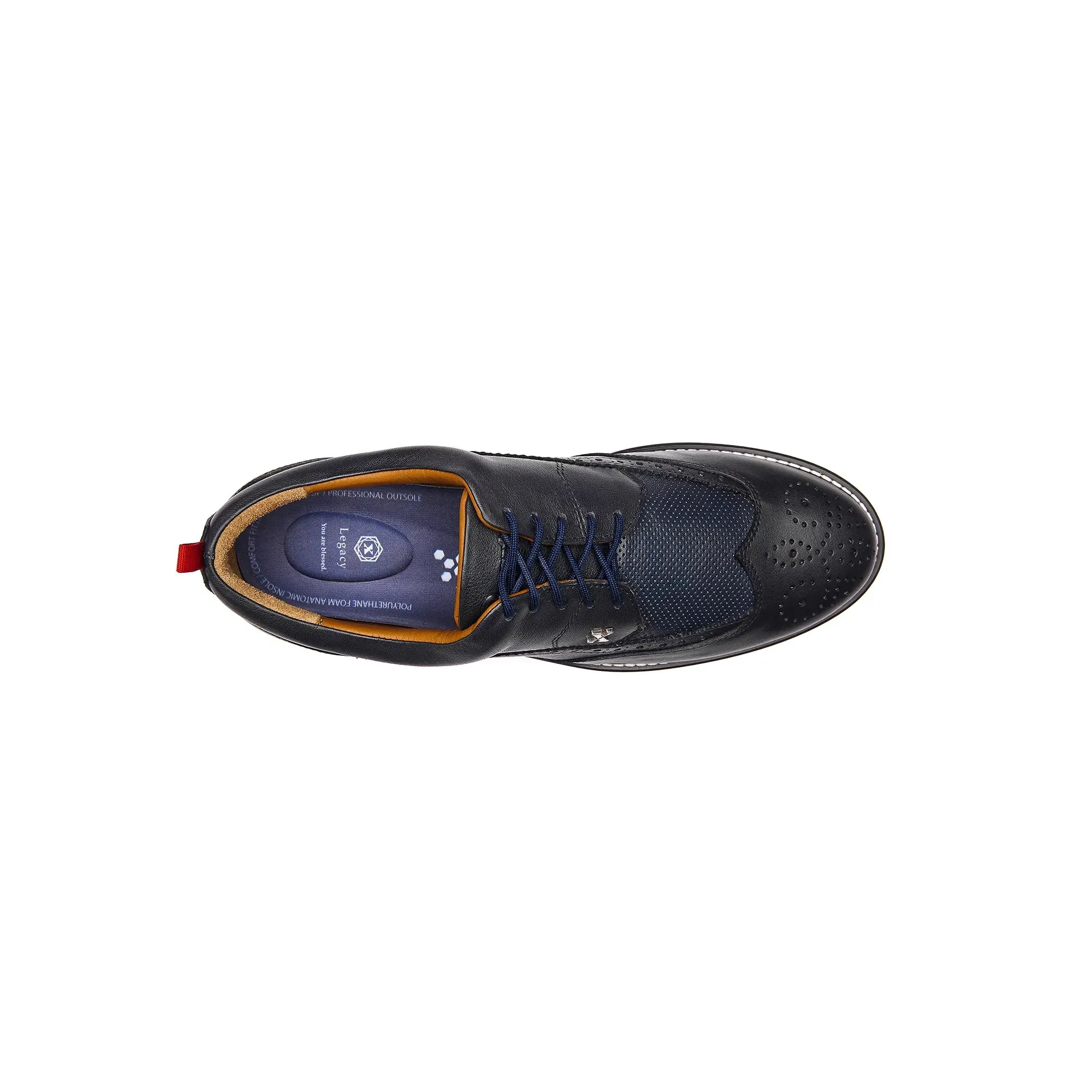 Support System Long Round Legacy Love Spikeless Golf Shoes Navy Blue