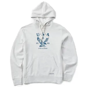 Comfy Fit Men's USA 1776 Eagle Simply True Fleece Hoodie