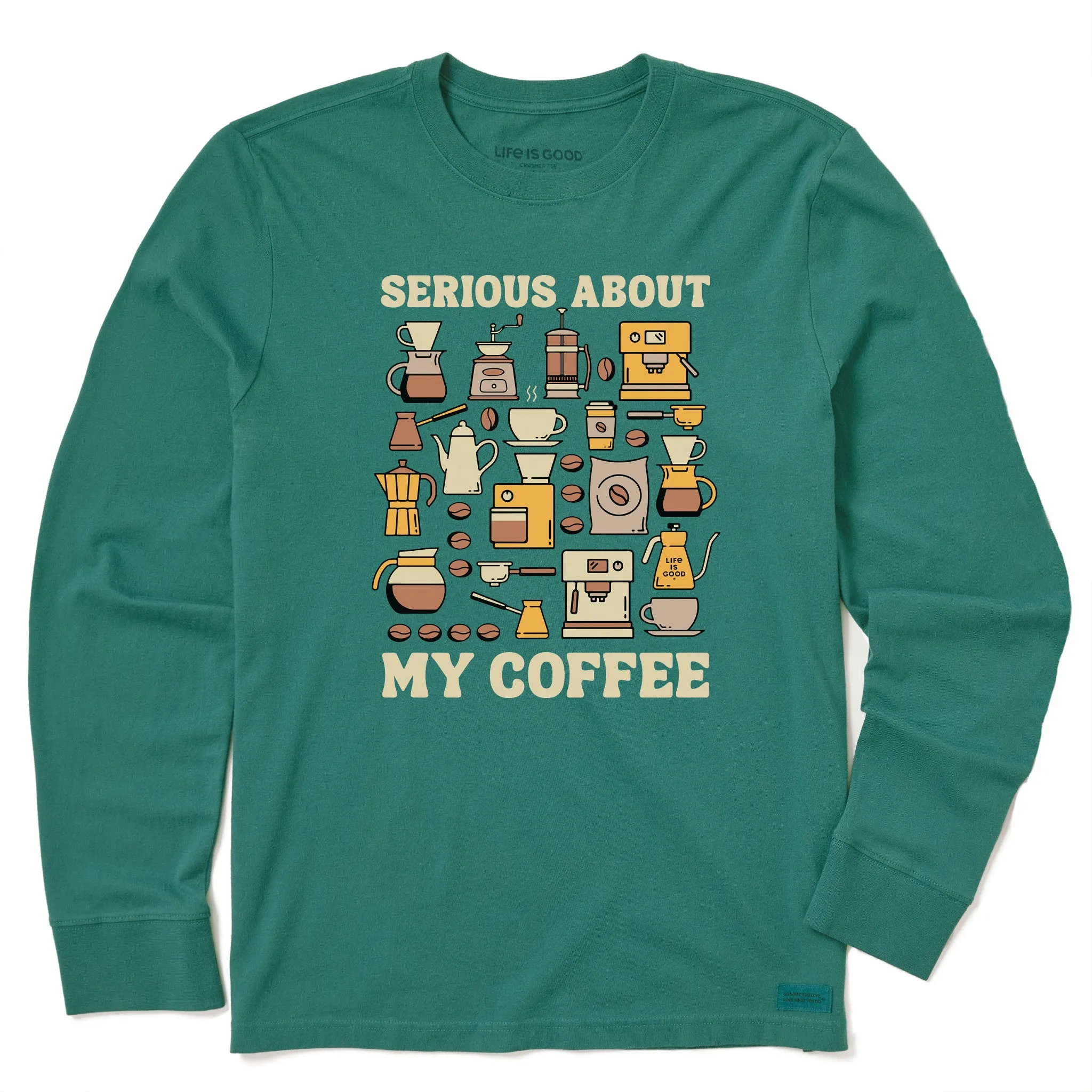 Men's Serious About My Coffee Long Sleeve Crusher Tee AntiStatic Properties