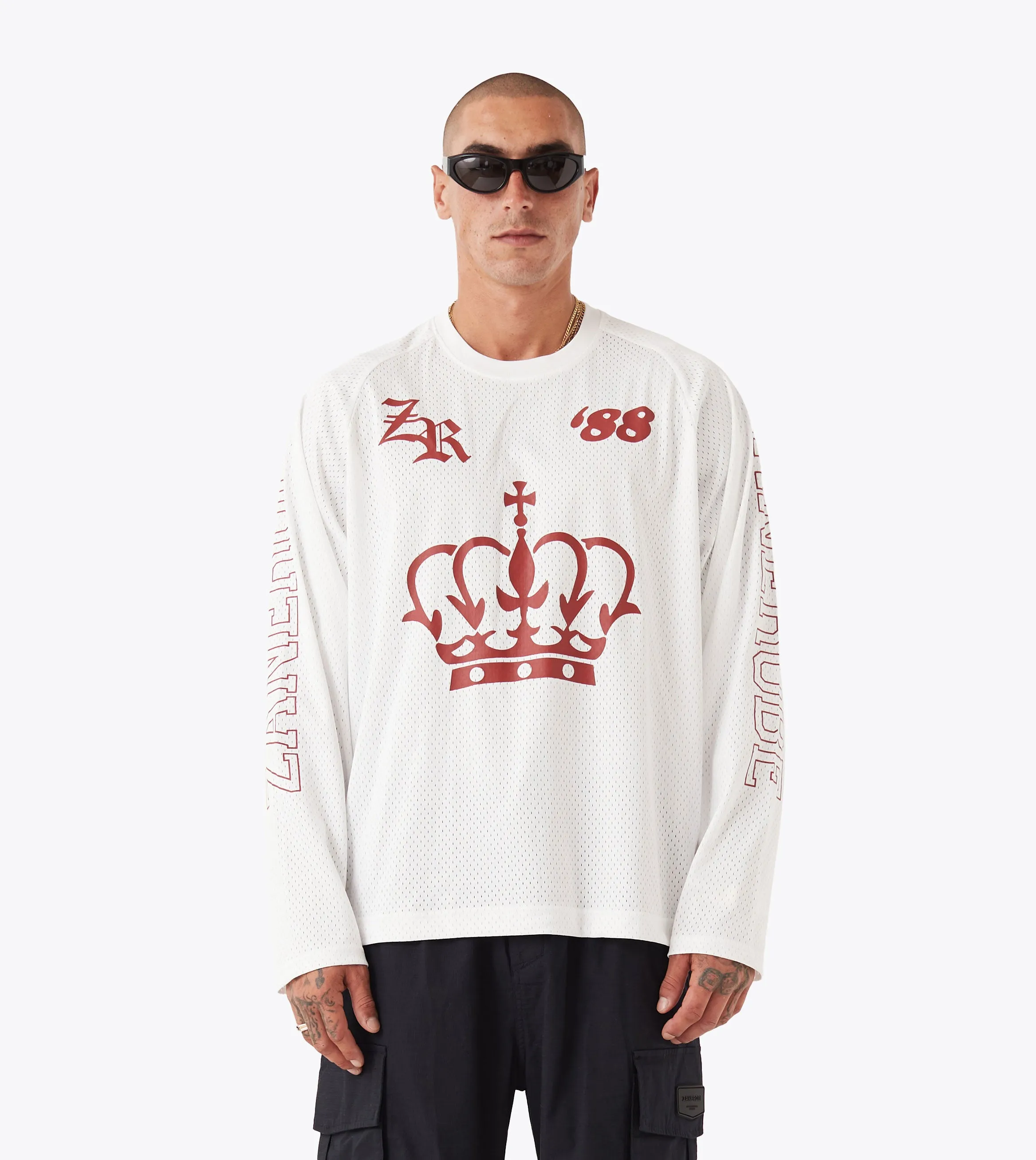 Mesh Hockey Jersey Vintage White Men's