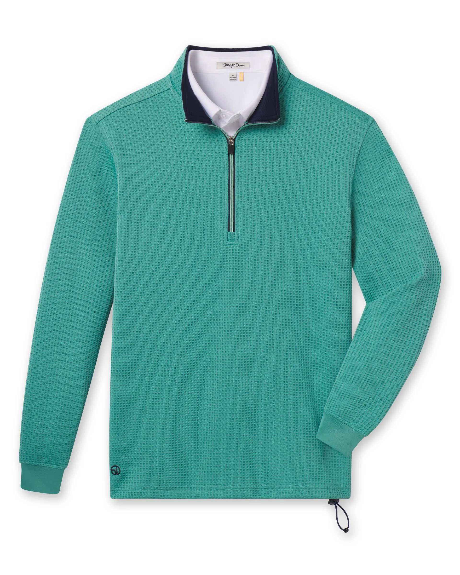 Easy Draping Optic Quarter Zip - Sea Green