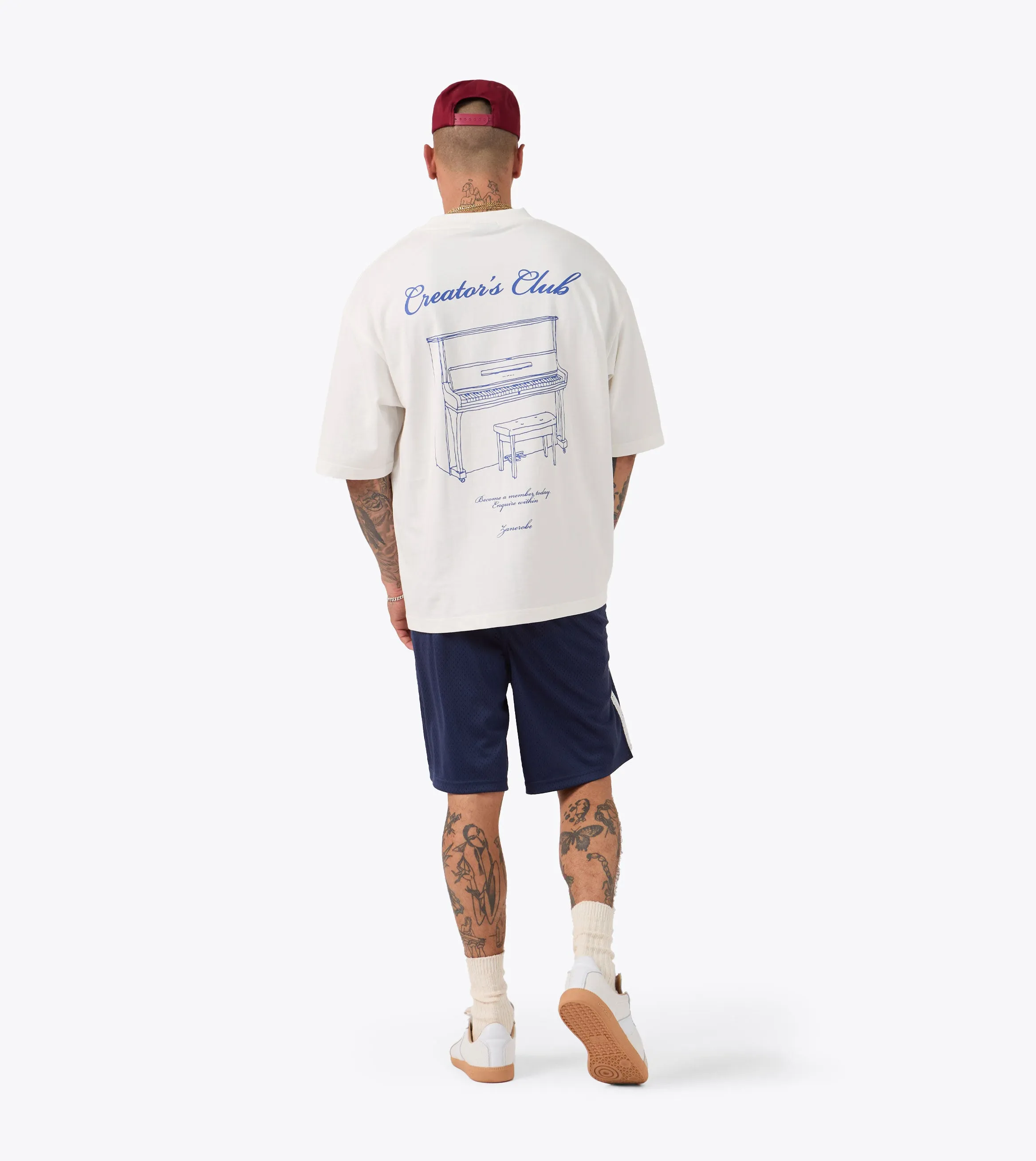 Slim fit sleekness Piano Flow Tee Vintage White