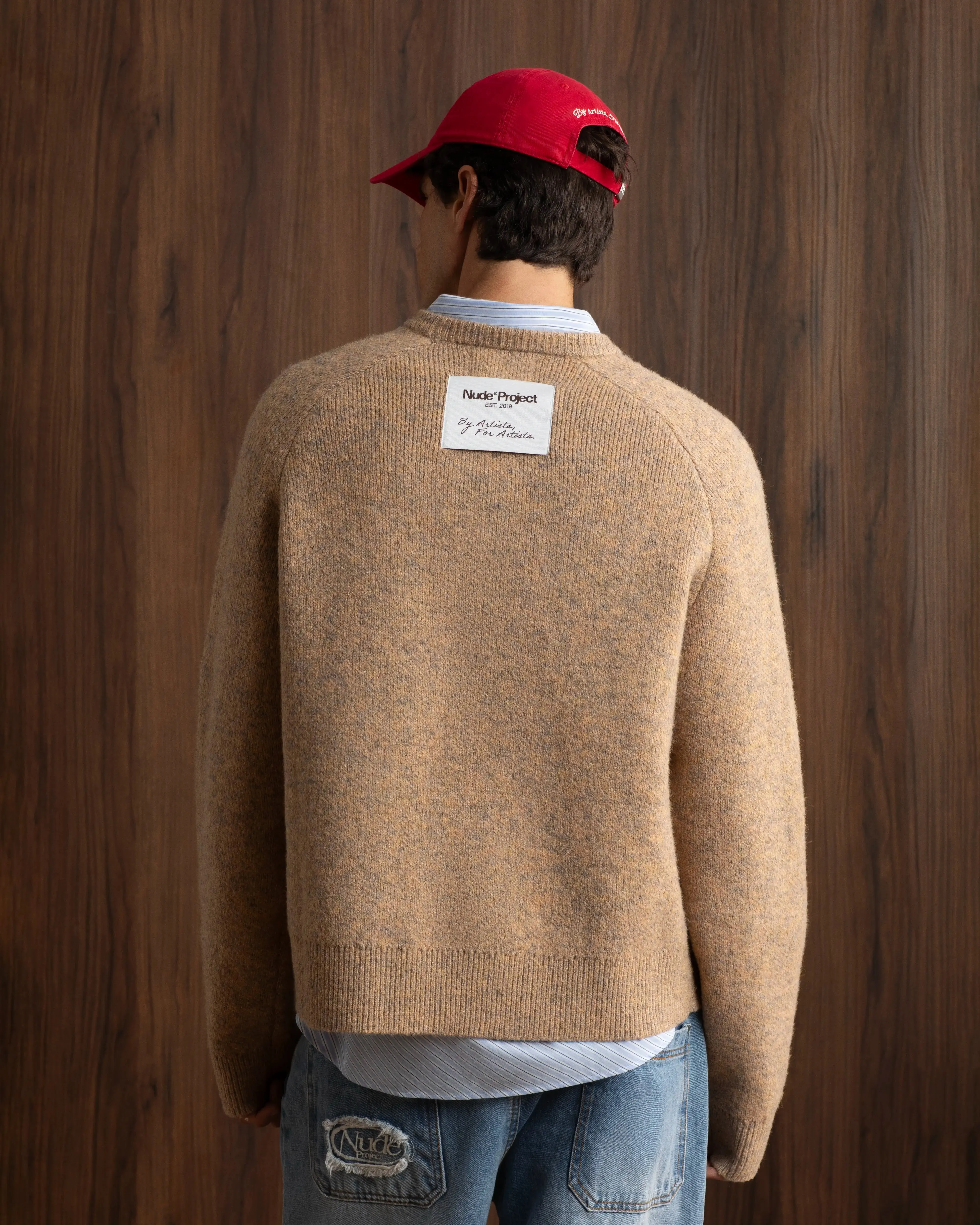 Diagonal Pocket Placement Le Marais Knit Sweater Sand