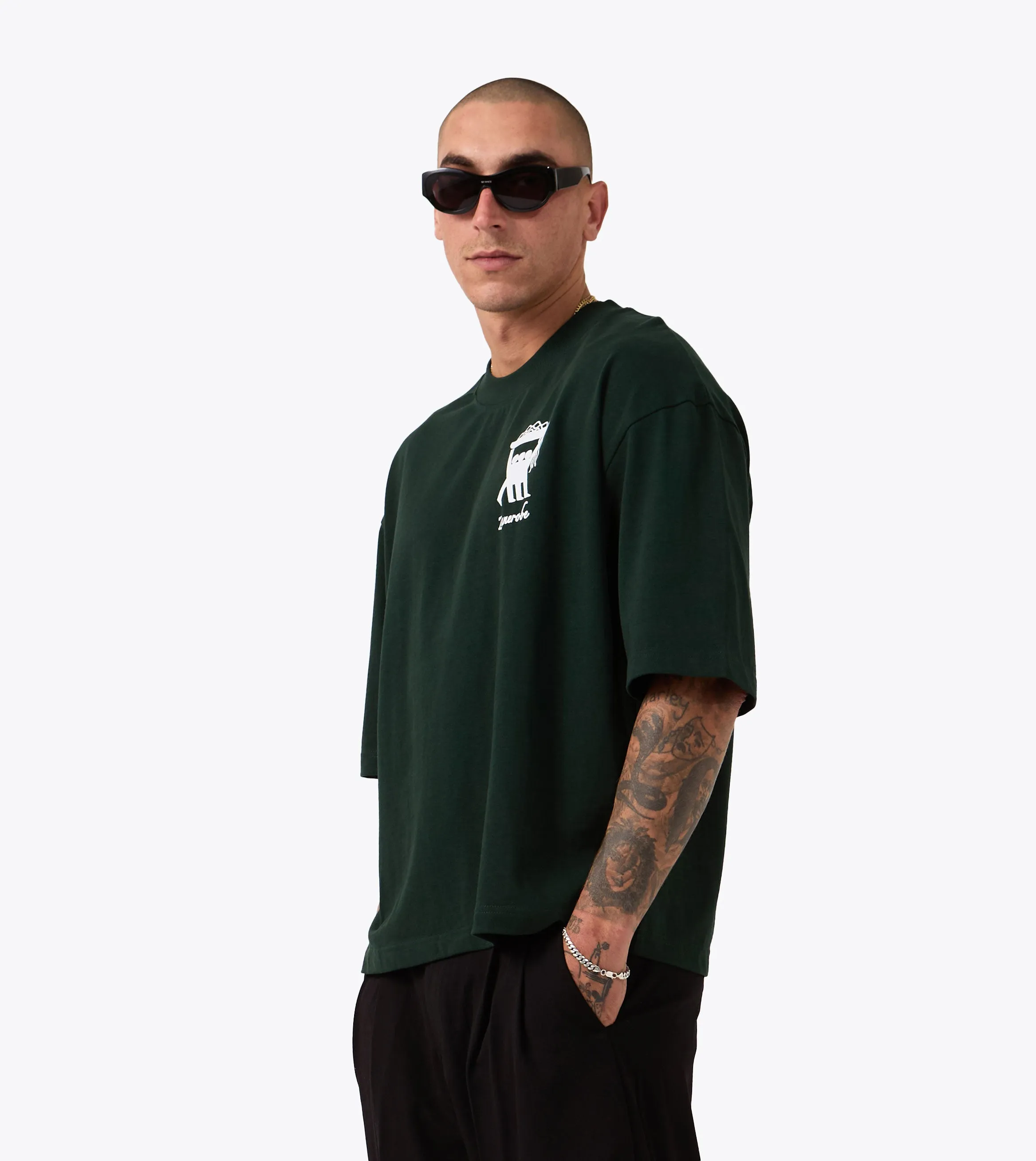 Pasta Kings Flow Crop Tee Forest Comfy Layer Wear WrinkleResistant