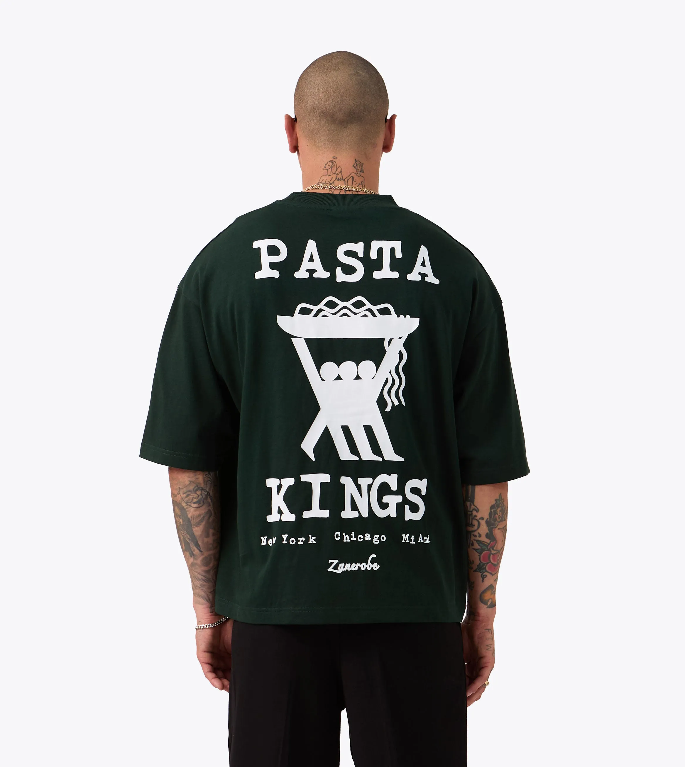 Soft and Flexible Pasta Kings Flow Crop Tee Forest