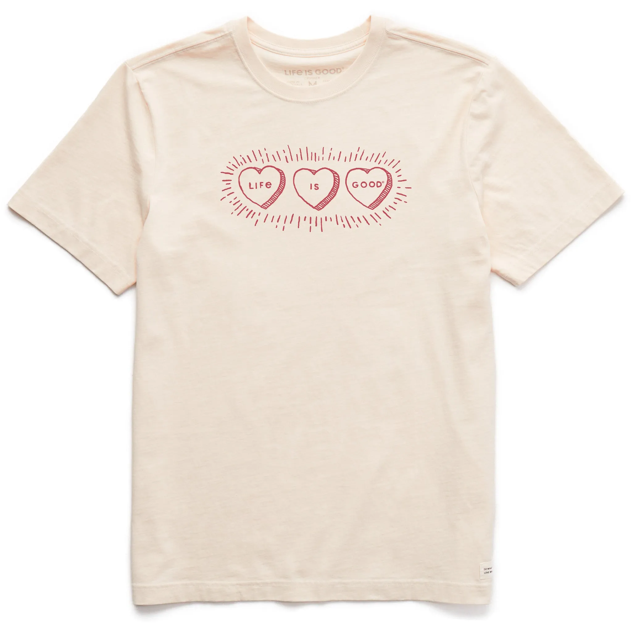 Everyday Casual Men's Three LIG Hearts Short Sleeve Crusher Tee