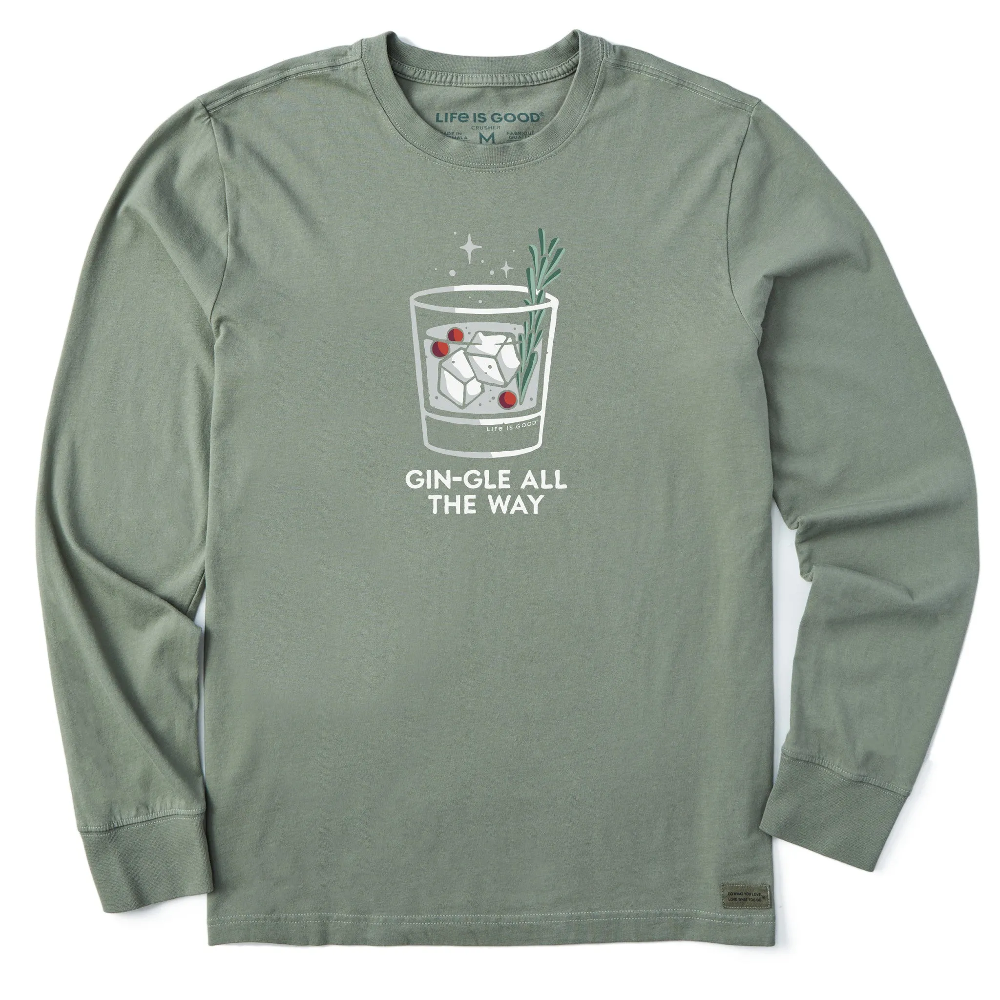 Casual Everyday Men's Gin-Gle All the Way Long Sleeve Crusher Tee