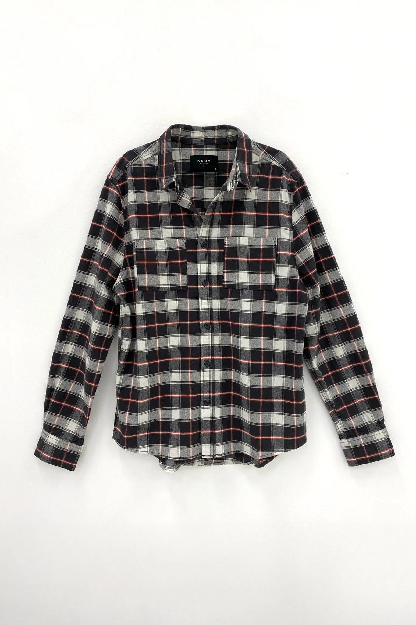 Unknown Long Sleeve Shirt Asphalt Check Easygoing Wear Hypoallergenic fabric