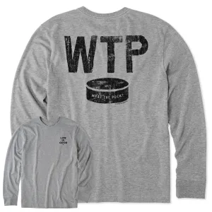 Men's What The Puck Long Sleeve Crusher Tee comfortable option