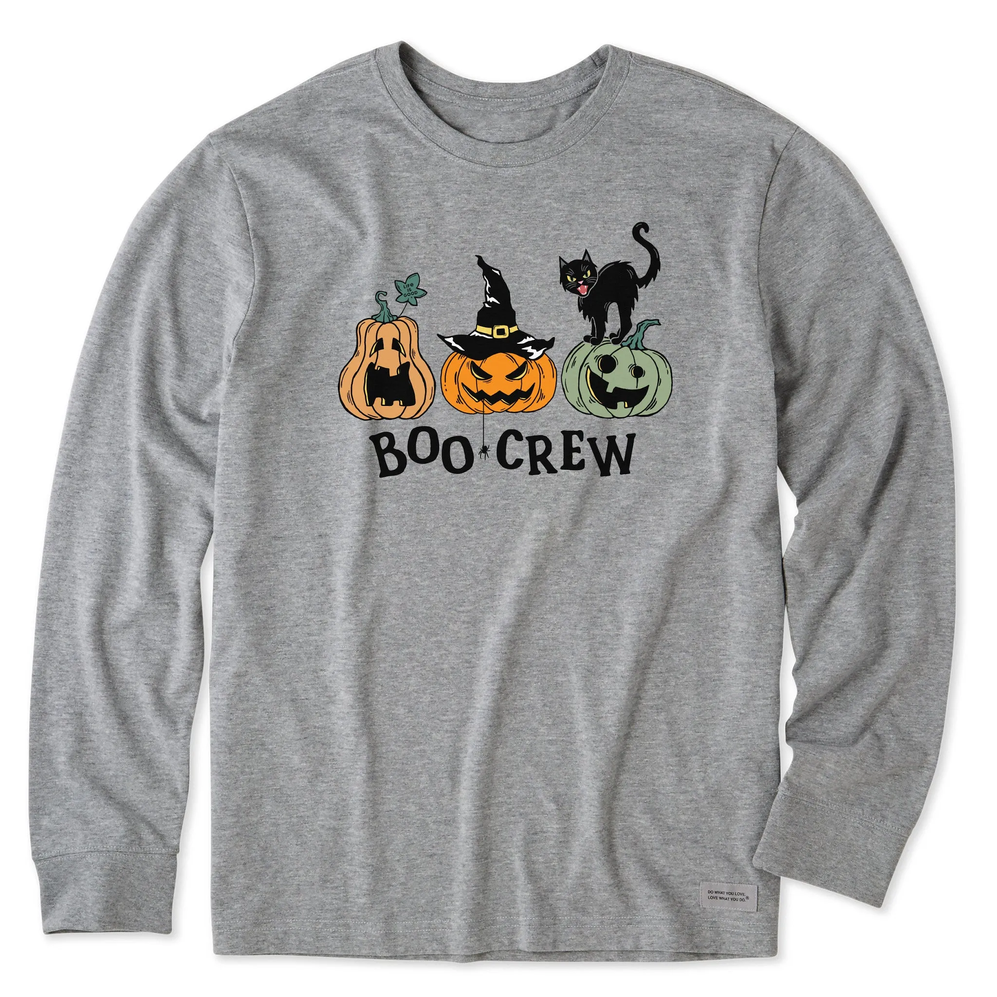 Men's Pumpkins Boo Crew Long Sleeve Crusher Tee Minimal Layers