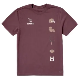 Men's Tis the Season Football Medley Short Sleeve Crusher Tee Active Layer Fit