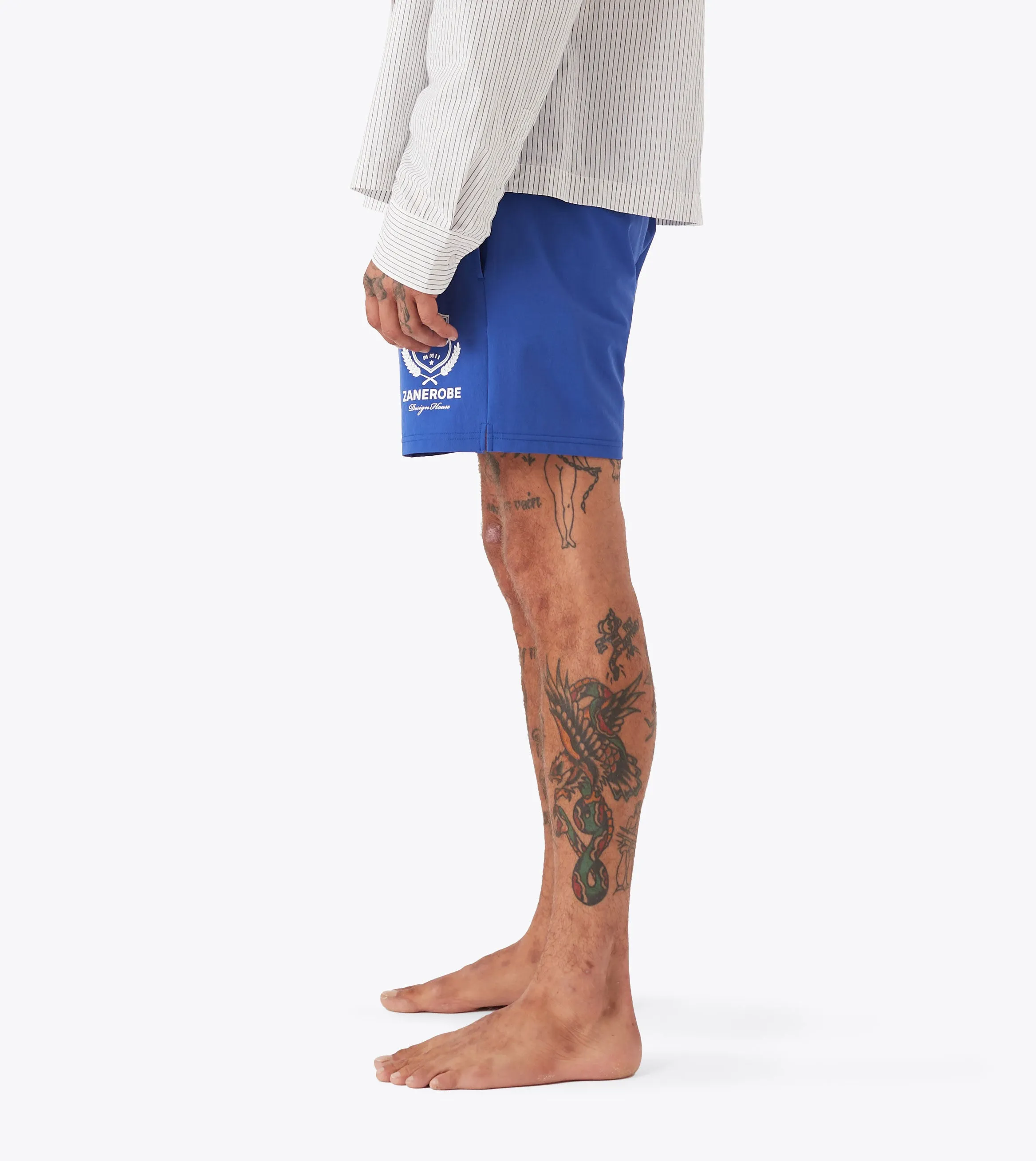 Fresh Look Animal Print Crest Balmoral Beach Short Cobalt Blue