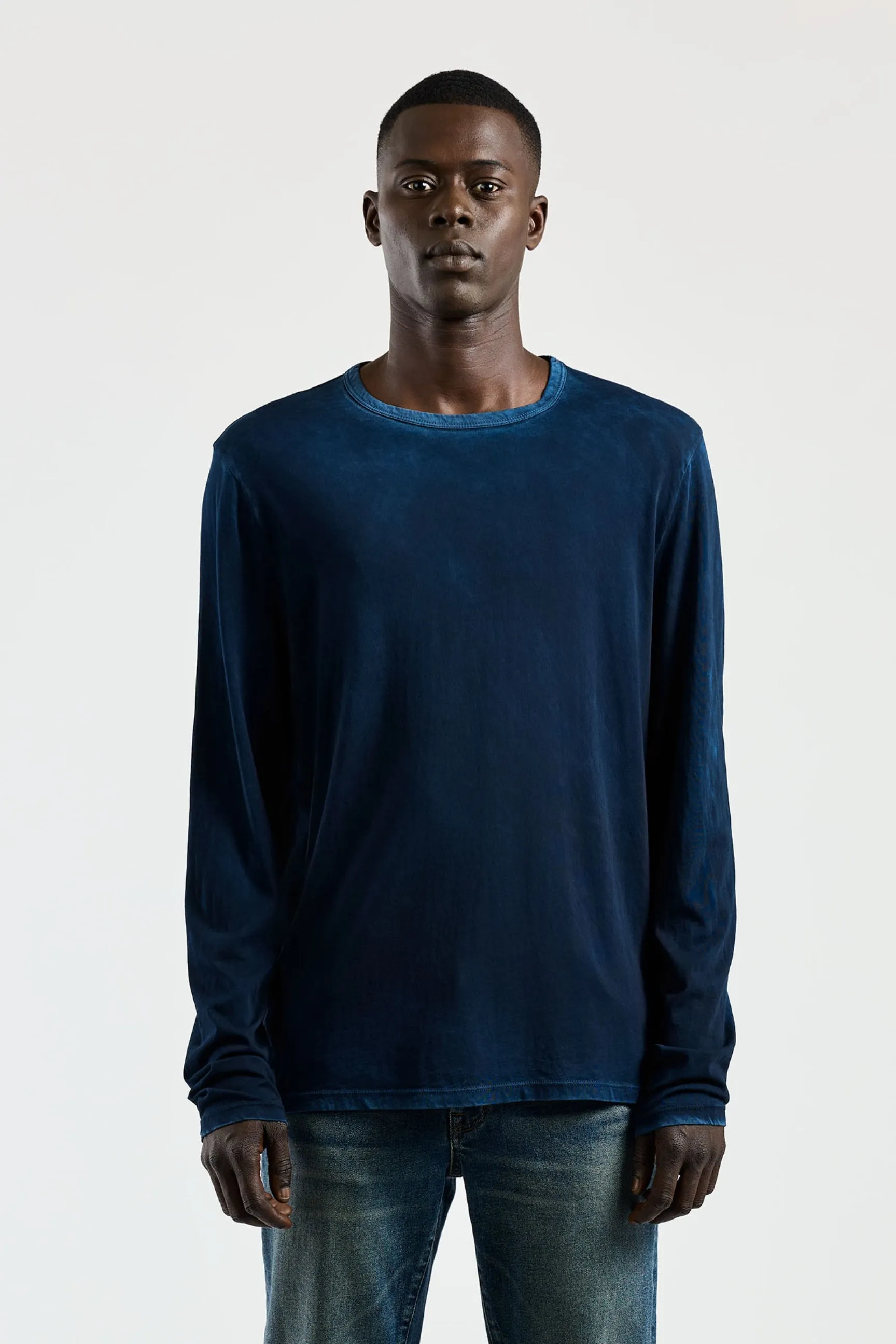 Classic Crew Long Sleeve Shirt Bold Style Layered Sleeve Construction