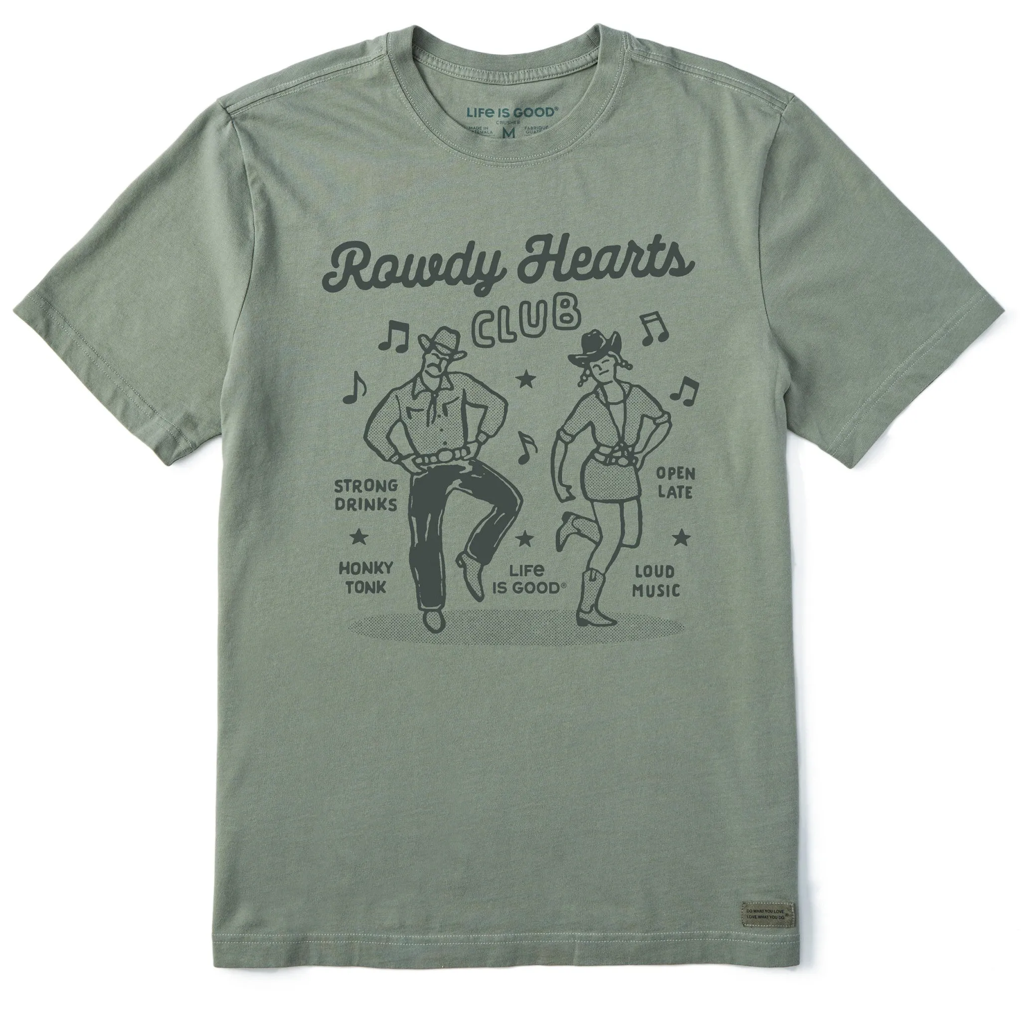 Men's Rowdy Hearts Club Short Sleeve Tee Wrinkle Resistant Finish Simple and Comfortable