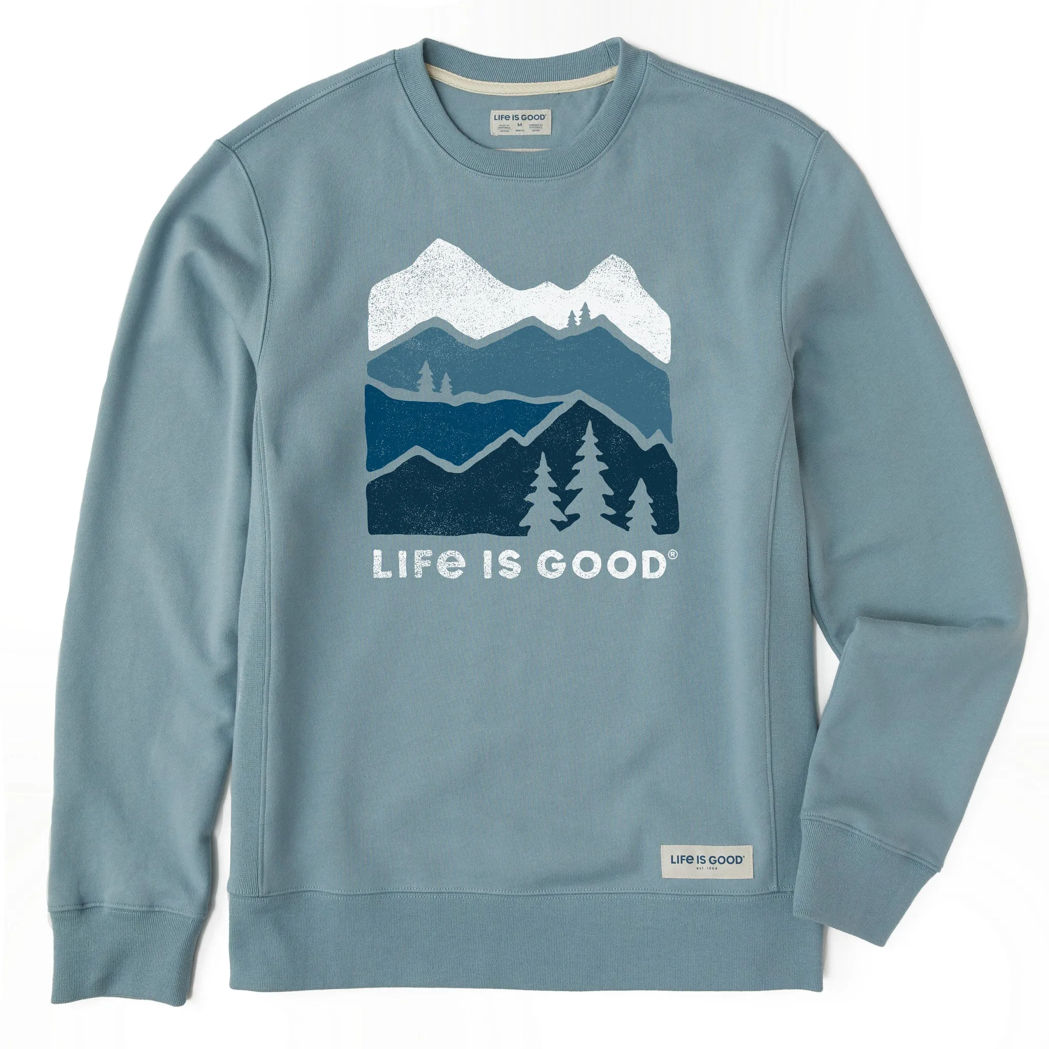 Modern Relaxed product brand name recognition Men's Mountain Silhouette Simply True Fleece Crew