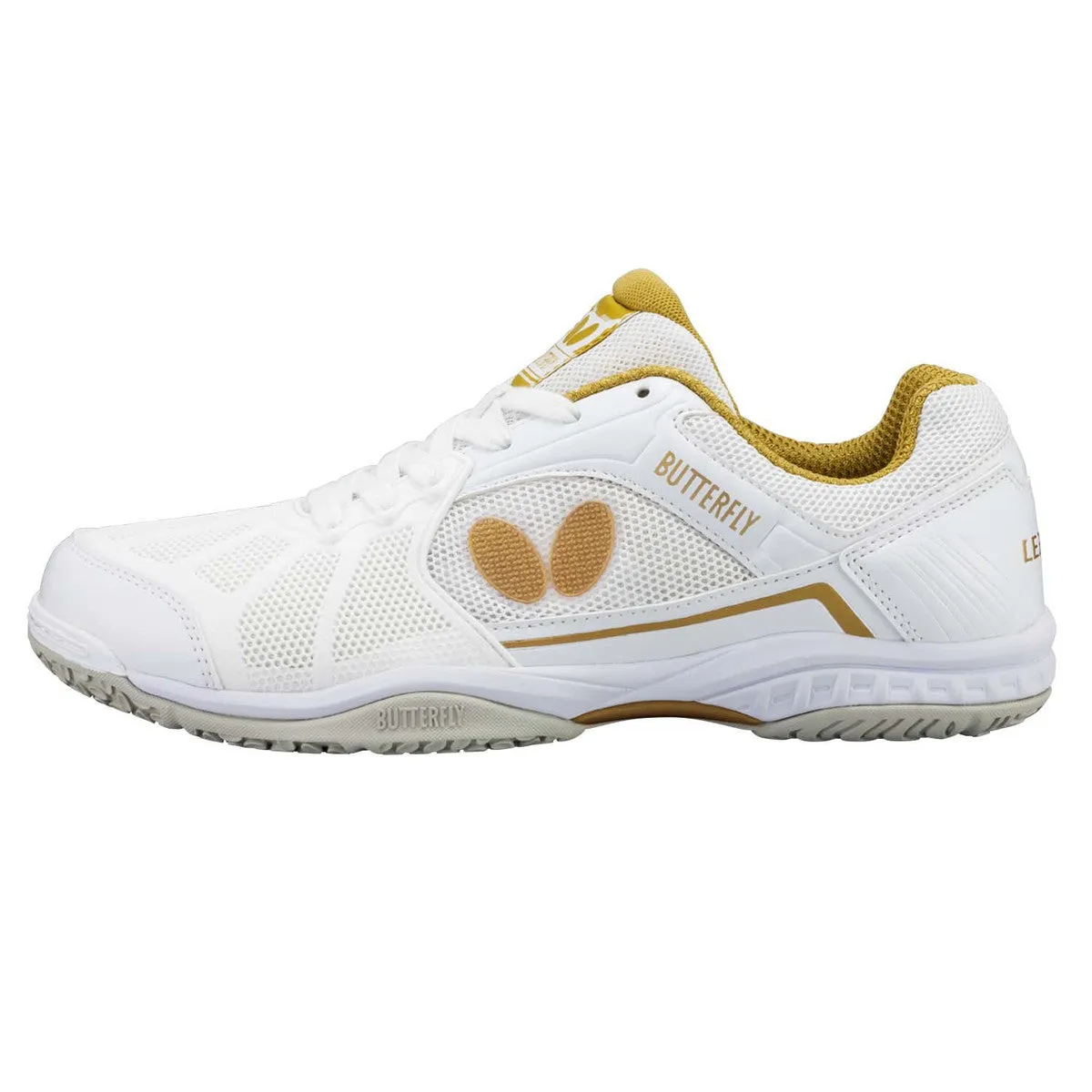 AntiOdor Butterfly Lezoline Rifones Table Tennis Shoes [White/Gold]