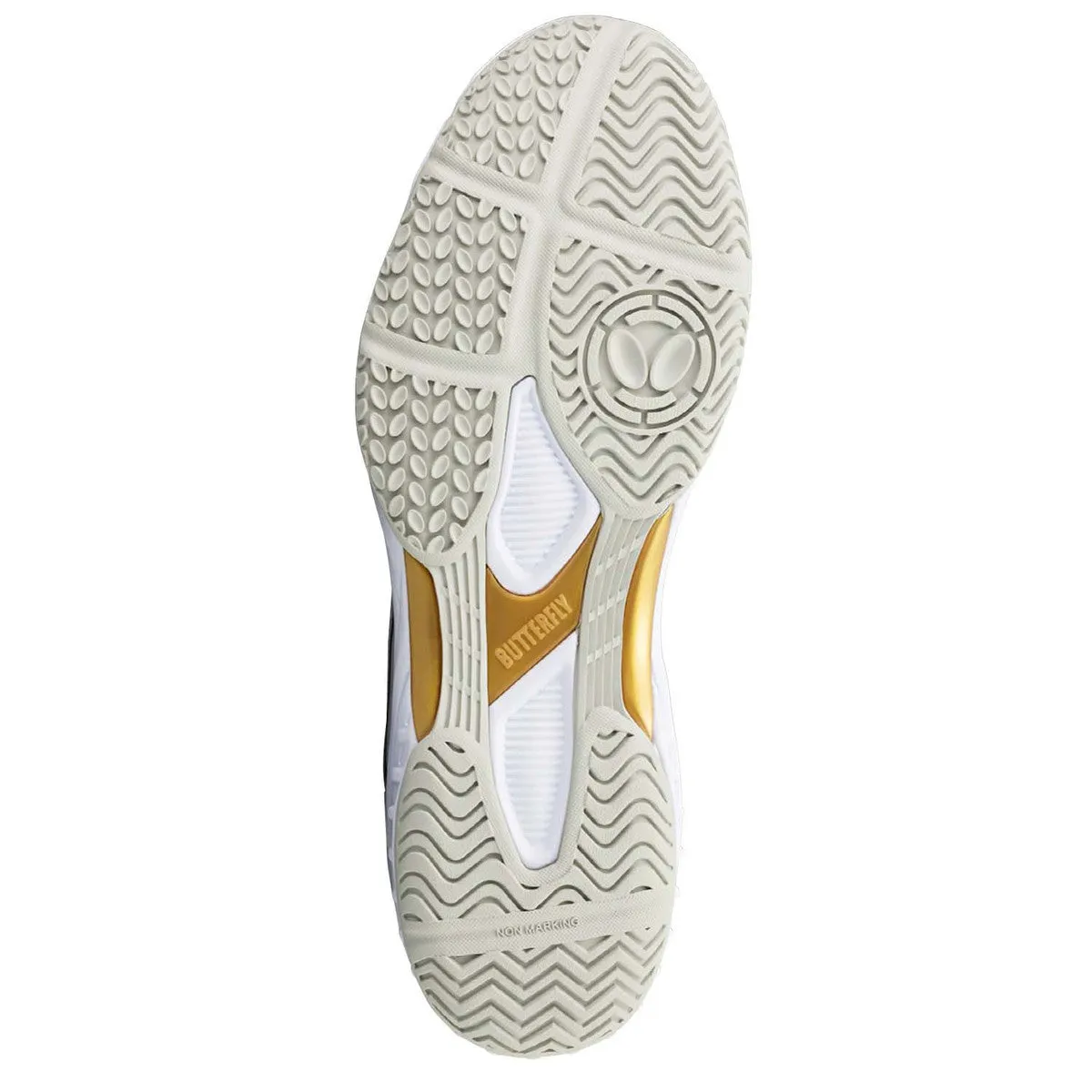 Breathability Enhanced Butterfly Lezoline Rifones Table Tennis Shoes [White/Gold]