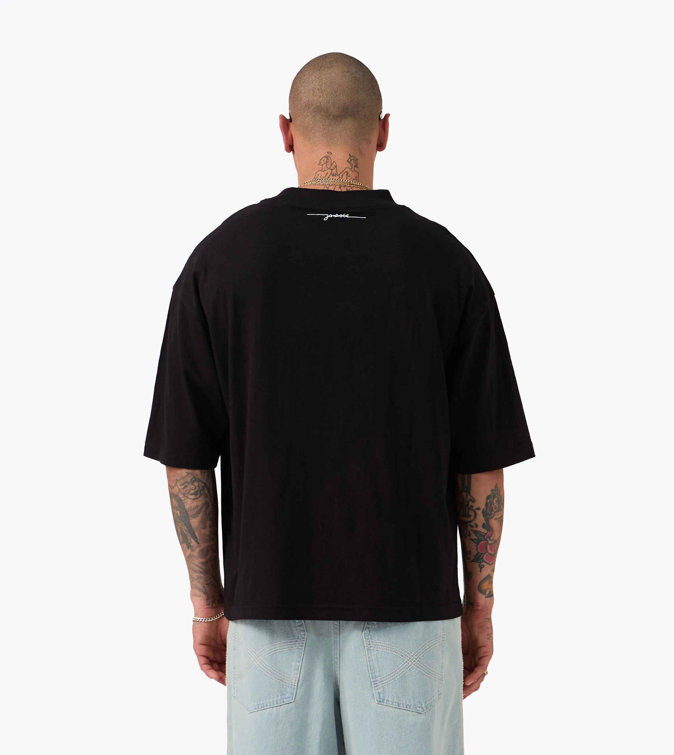 Cozy Vibe Sporty Appeal Cropped Slub Flow Tee Black