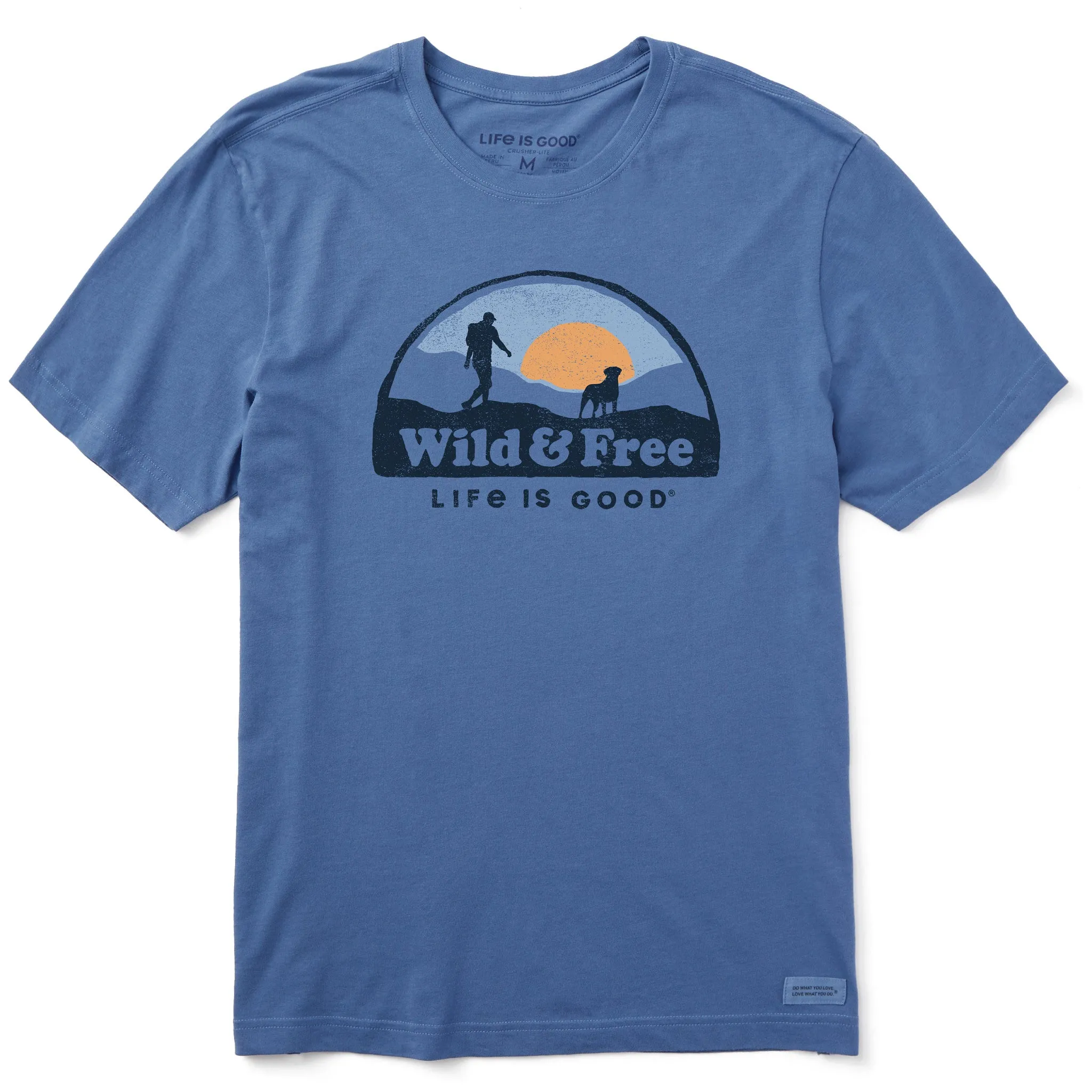 Men's Wild & Free Dog Hike Short Sleeve Crusher Tee Zero Waste Production MoistureWickingFabric