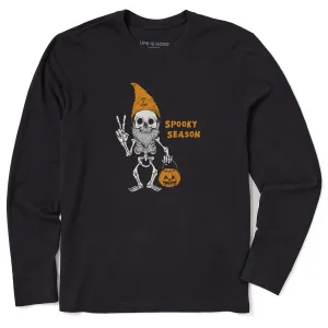 casual outing Timeless Fashion Men's Spooky Season Gnome Skeleton Long Sleeve Crusher Tee