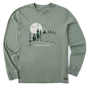 Slim Fit Comfort Men's Hill Cottages Long Sleeve Crusher Tee