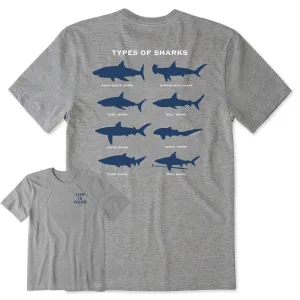 Men's Shark Diagram Short Sleeve Tee Modern and Soft Casual Layering Wear