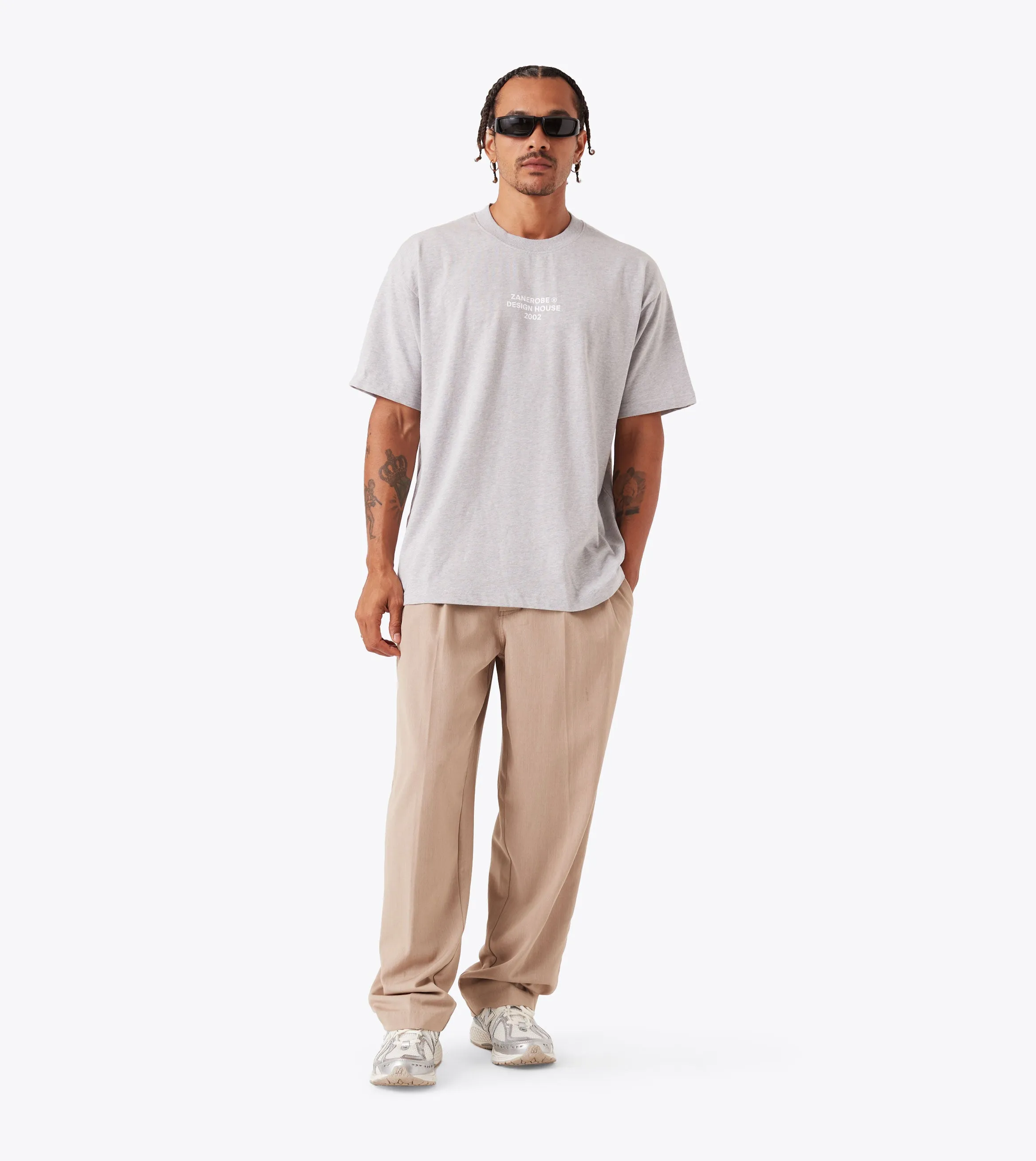 sporty and comfortable Seasonal Must-Have ZR Design House Box Tee Grey Marle