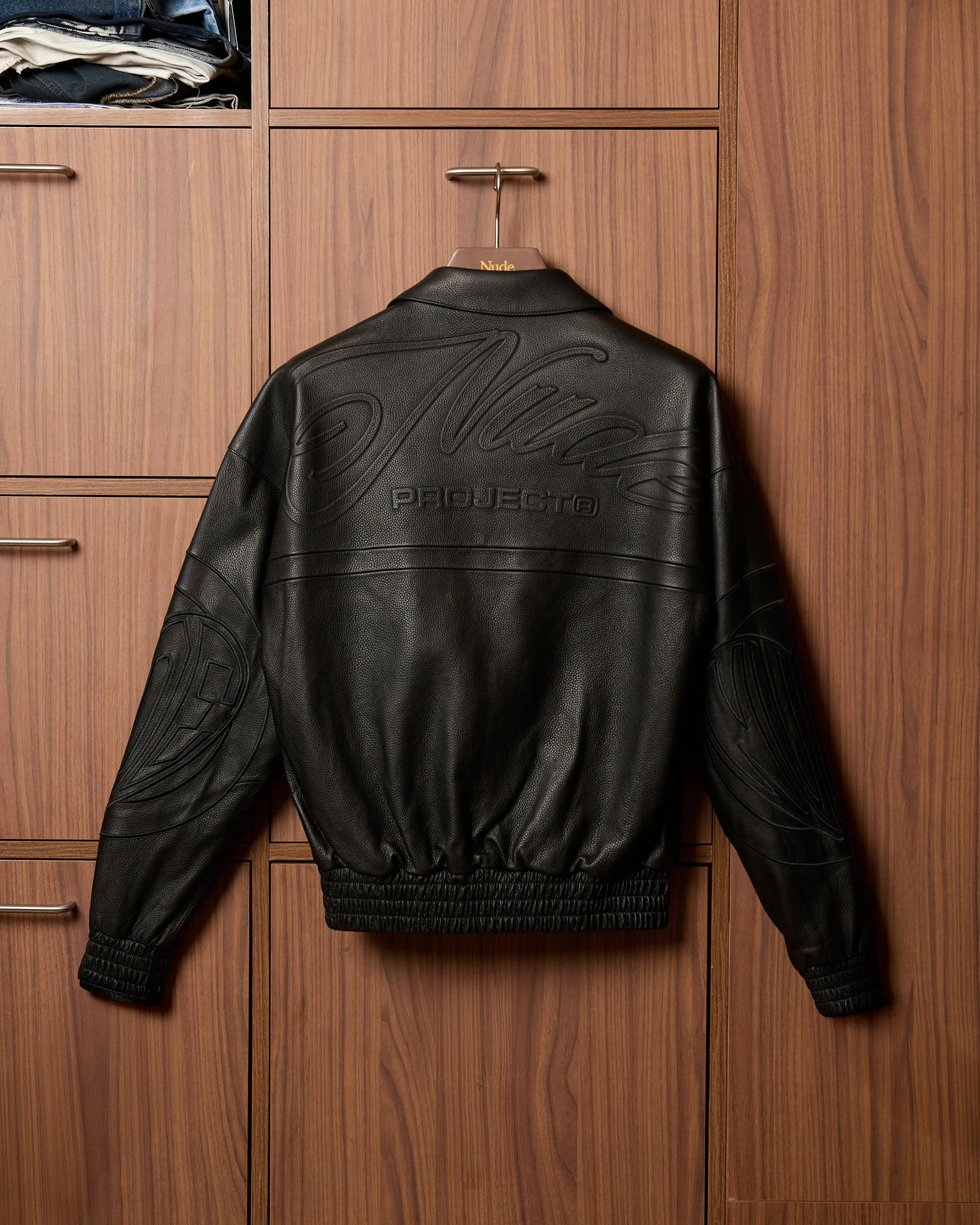 NonChafing Seam Placement Iconic Leather Jacket Black