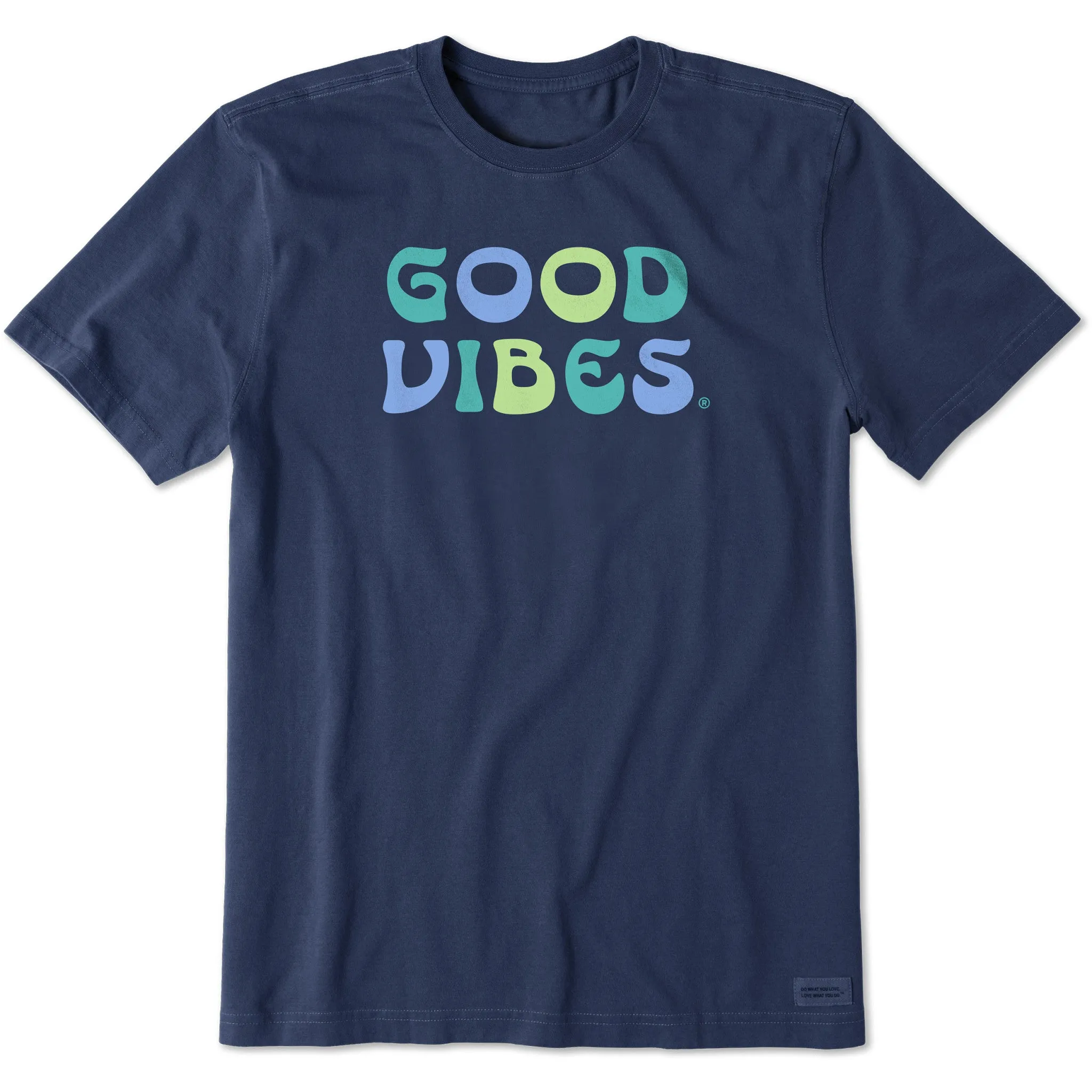 Microfiber Blend Versatile Performance Men's Good Vibes Curves Short Sleeve Tee