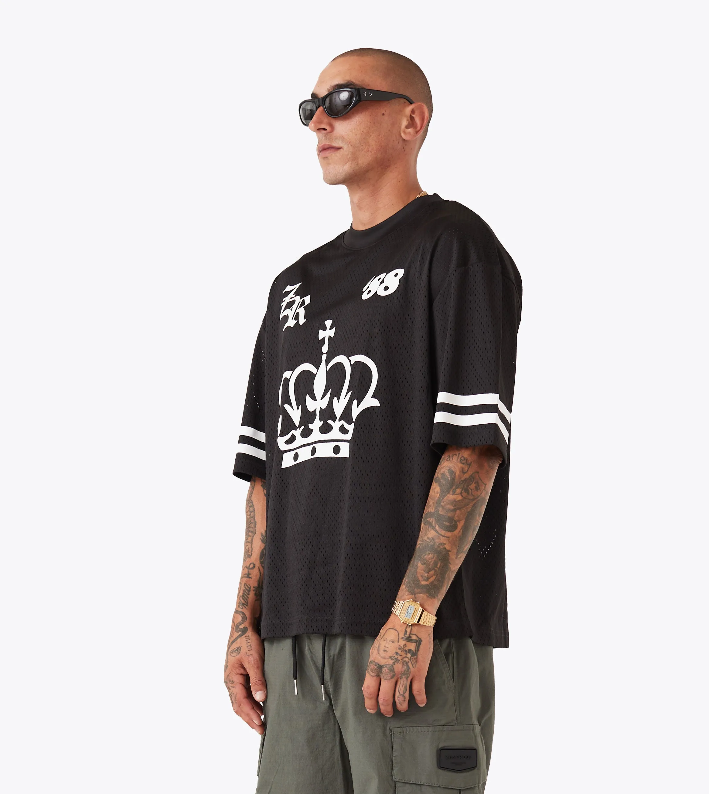 Mesh Baseball Tee Black Flex Fit Travel Friendly